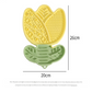 2-pcs yellow Tulip Shaped Silicone Pet Licking Mat Slow Feeder Dog Cat Lick Pad with Suction Cups Anxiety Relief and Boredom Buster