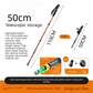 Red Professional Outdoor Trekking Pole – Lightweight Aluminum Alloy Adjustable Walking Stick with Shock Absorption System for Hiking, Climbing, and Kids | 4-Section Collapsible Design with Ergonomic Curved Handle