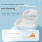 White-to-green gradient  Ultrasonic Contact Lens Cleaner Machine Automatic Washer Case with UV Light LED Display 4 Timer Modes Type-C Rechargeable Portable for Travel