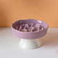 Purple Ceramic Elevated Slow Feeder Bowl Raised Pet Dish 310ml Anti-Vomit Puzzle Design for Cats and Small Dogs Healthy Digestion Sturdy Base