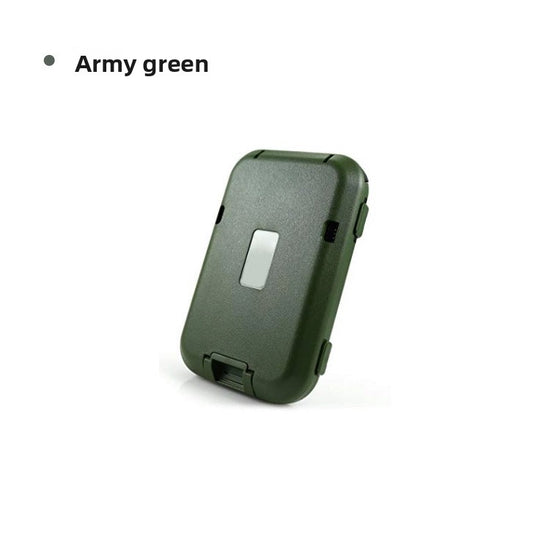 Army green RFID Blocking Aluminium Card Holder Wallet Waterproof Hard Shell Case with Cash Strap for Men Travel and Daily Use