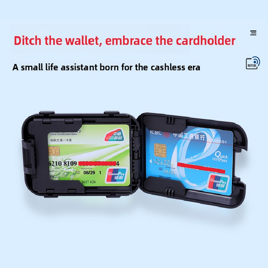 Army green RFID Blocking Aluminium Card Holder Wallet Waterproof Hard Shell Case with Cash Strap for Men Travel and Daily Use