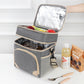 Grey Dual Layer Insulated Lunch Bag 12L Large Capacity Cooler Tote with Adjustable Strap Leakproof Thermal Food Carrier for Work Picnic and Camping