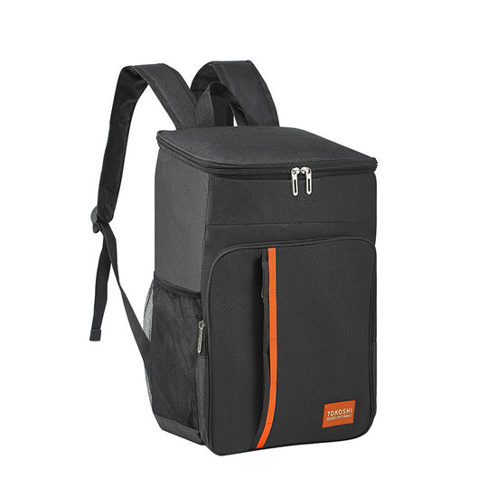 Black Large Capacity Insulated Cooler Backpack 20.5L Leakproof Thermal Lunch Bag Waterproof Soft Sided Cooling Rucksack for Camping Picnic Beach & Work