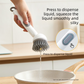 2 Pack White Kitchen Dish Brush with Soap Dispenser Adjustable Handle 360 Degree Cleaning Scrubber Non-Scratch Bristles for Pans Pots and Sink