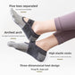 3-PCS Grey Anti-Slip Yoga Socks 5 Toe Low Cut Grips Cotton Pilates Socks Breathable for Women Fitness Dance Barre and Home Workout