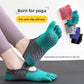 3-PCS Green Anti-Slip Yoga Socks 5 Toe Low Cut Grips Cotton Pilates Socks Breathable for Women Fitness Dance Barre and Home Workout