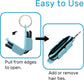 3-PCS Blue Portable Hair Tie Organizer Keychain Compact Hair Accessories Holder with Clip for Travel School Bag and Purse