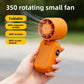 Orange Portable Handheld Fan 350 Degree Rotation Foldable Neck Hanging Waist Fan with Magnetic Base LED Display 5 Speed Personal Fan