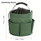 Green Multi-Function Collapsible Storage Basket with Drawstring Closure Portable Cleaning Caddy and Picnic Organiser Bag with Multiple Pockets