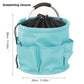 Sky Blue Multi-Function Collapsible Storage Basket with Drawstring Closure Portable Cleaning Caddy and Picnic Organiser Bag with Multiple Pockets