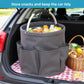 Red Multi-Function Collapsible Storage Basket with Drawstring Closure Portable Cleaning Caddy and Picnic Organiser Bag with Multiple Pockets