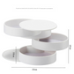 2 Pack Pink Nordic Style Rotating Jewellery Storage Box 4-Layer Dustproof Organiser Case with Felt Lining for Accessories and Trinkets