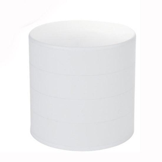 2 Pack White Nordic Style Rotating Jewellery Storage Box 4-Layer Dustproof Organiser Case with Felt Lining for Accessories and Trinkets