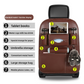 2-PCS Brown PU Leather Car Back Seat Organizer Kick Mat with Touch Screen Tablet Holder Multi-Pocket Travel Storage Bag