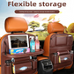 2-PCS Orange PU Leather Car Back Seat Organizer Kick Mat with Touch Screen Tablet Holder Multi-Pocket Travel Storage Bag