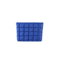 Blue Puffer Makeup Bag Quilted Pouch Cosmetic Organizer Bag Soft Nylon Travel Toiletry Bag Zipper Handbag for Women