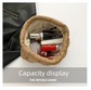 White leopard print Puffer Makeup Bag Quilted Pouch Cosmetic Organizer Bag Soft Nylon Travel Toiletry Bag Zipper Handbag for Women