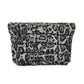 Green leopard print Puffer Makeup Bag Quilted Pouch Cosmetic Organizer Bag Soft Nylon Travel Toiletry Bag Zipper Handbag for Women
