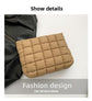 Green leopard print Puffer Makeup Bag Quilted Pouch Cosmetic Organizer Bag Soft Nylon Travel Toiletry Bag Zipper Handbag for Women