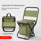 Blue 3-in-1 Portable Folding Camping Chair with Built-in 10L Cooler Bag Lightweight Backpack Stool for Fishing Beach and Outdoor Picnics