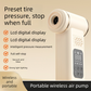 Beige 4-in-1 Car Vacuum Cleaner and Tyre Inflator Portable Cordless Air Pump with LED Light and Digital Pressure Gauge