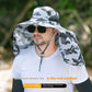 Dark grey UPF 50+ Sun Protection Fishing Hat Wide Brim Neck Flap Quick Dry Bucket Hat for Outdoor Hiking and Gardening