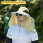 Camouflage khaki UPF 50+ Sun Protection Fishing Hat Wide Brim Neck Flap Quick Dry Bucket Hat for Outdoor Hiking and Gardening