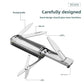 2-PCS Blue 5-in-1 Foldable Stainless Steel Nail Clipper Multitool Keychain with Knife Scissors and File Portable Pocket Manicure Set