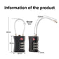 Pink TSA Approved Cable Combination Padlock 3-Digit Security Lock for Travel Luggage Suitcase Gym Lockers Durable Steel Wire Australian Travel Essential