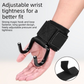 3-Pairs Black Heavy Duty Weightlifting Power Hooks for Deadlifts and Pull-ups Non-Slip Metal Hooks with Adjustable Padded Wrist Straps for Australian Gym Enthusiasts