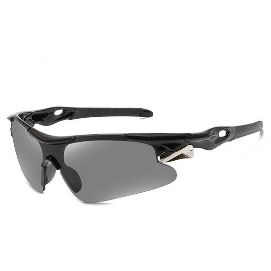 2-PCS Bright black frame with grey lenses Men&