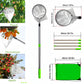 Green Telescopic Fruit Picker Tool with Stainless Steel Extension Pole Carbon Steel Head and Large Bag for Apples Peaches Oranges Australian Home Orchards(1.6m)