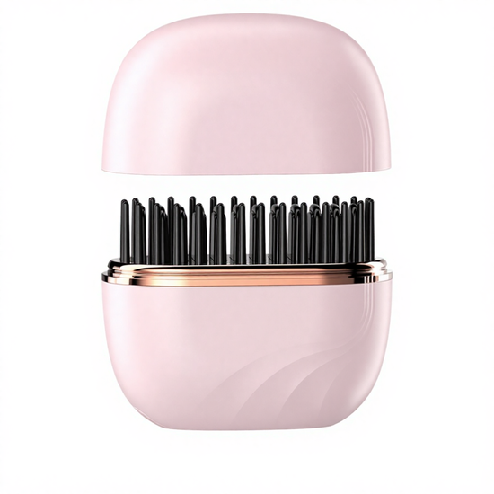 Pink Wireless Hair Straightener Brush Cordless Portable Straightening Comb Type-C Rechargeable with 3 Temp Settings Anti-Scald Styler for Travel Australian Home