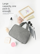 Gray Waterproof 4-Fold Hanging Toiletry Bag with Wet/Dry Separation for Australian Travel & Cosmetics