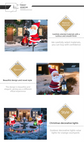 Warm white light Solar Powered Christmas Garden Stake - Metal Santa Claus with Glowing Lantern - Warm White LED Outdoor Decoration - 82cm Height