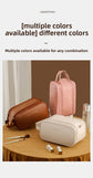 Black Large Capacity PU Leather Makeup Bag Dual Zipper Cosmetic Case Waterproof Travel Toiletry Organiser with Brush Compartment