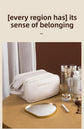 Brown Large Capacity PU Leather Makeup Bag Dual Zipper Cosmetic Case Waterproof Travel Toiletry Organiser with Brush Compartment