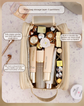 Luxury Black Large Capacity Makeup Bag – 3-Layer Double Zipper Travel Toiletry Organizer with Waterproof TPU Brush Holders