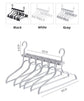 2-SET Space-Saving 6-in-1 Foldable Hanger Set Multi-Functional Closet Organizer Clothes Drying Rack with Pant Clips (White & White Clip Upgrade Edition) Ideal for Homes and Dorm Rooms
