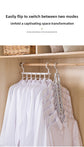 2-SET Space-Saving 6-in-1 Foldable Hanger Set Multi-Functional Closet Organizer Clothes Drying Rack with Pant Clips (White & White Clip Upgrade Edition) Ideal for Homes and Dorm Rooms