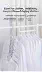 2-SET Space-Saving 6-in-1 Foldable Hanger Set Multi-Functional Closet Organizer Clothes Drying Rack with Pant Clips (White & White Clip Upgrade Edition) Ideal for Homes and Dorm Rooms
