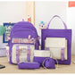 5 Piece Aesthetic School Backpack Set Purple Oxford Fabric Fits 14 Inch Laptop