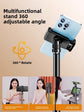 1.7m Black Tripod Stand with Phone Holder Adjustable Floor Stand for Live Streaming Vlogging Overhead Video Recording Makeup Kit with Carry Bag