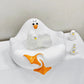 White Ceramic Seagull Soap Dish with Drainage Cute Cartoon Animal Soap Bar Holder for Bathroom Kitchen Sink Novelty Home Decor