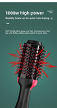 3-in-1 Hot Air Brush & Volumiser Hair Dryer Styler 1000W Ceramic Negative Ion Blowout Brush for Straightening and Curling Pink AU Plug