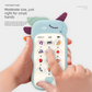 Unicorn Baby Toy Phone Music & Light Learning Mobile Teether for Toddlers Interactive English Educational Gift Yellow