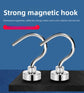 Neodymium Magnetic Hooks 16mm Base Large Open Mouth Hanger Heavy Duty Magnet for Fridge Kitchen BBQ Grill Utensils and Keys Black