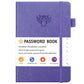 Light purple Password Log Book with Alphabetical Tabs Internet Address Organizer Small PU Leather Notebook with Owl Design Pen Holder and Inner Pocket Ideal for Home and Office