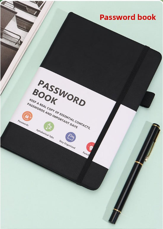 Rose Gold Password Book with Alphabetical Tabs B6 Hardcover Internet Address Logbook & Password Organizer with Pen Loop Elastic Band and Inner Pocket